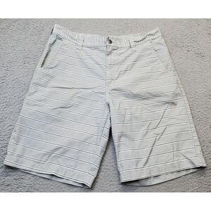 Dickies Board Shorts Men's Multi Striped Cotton Swimwear Flat Front Logo Pockets